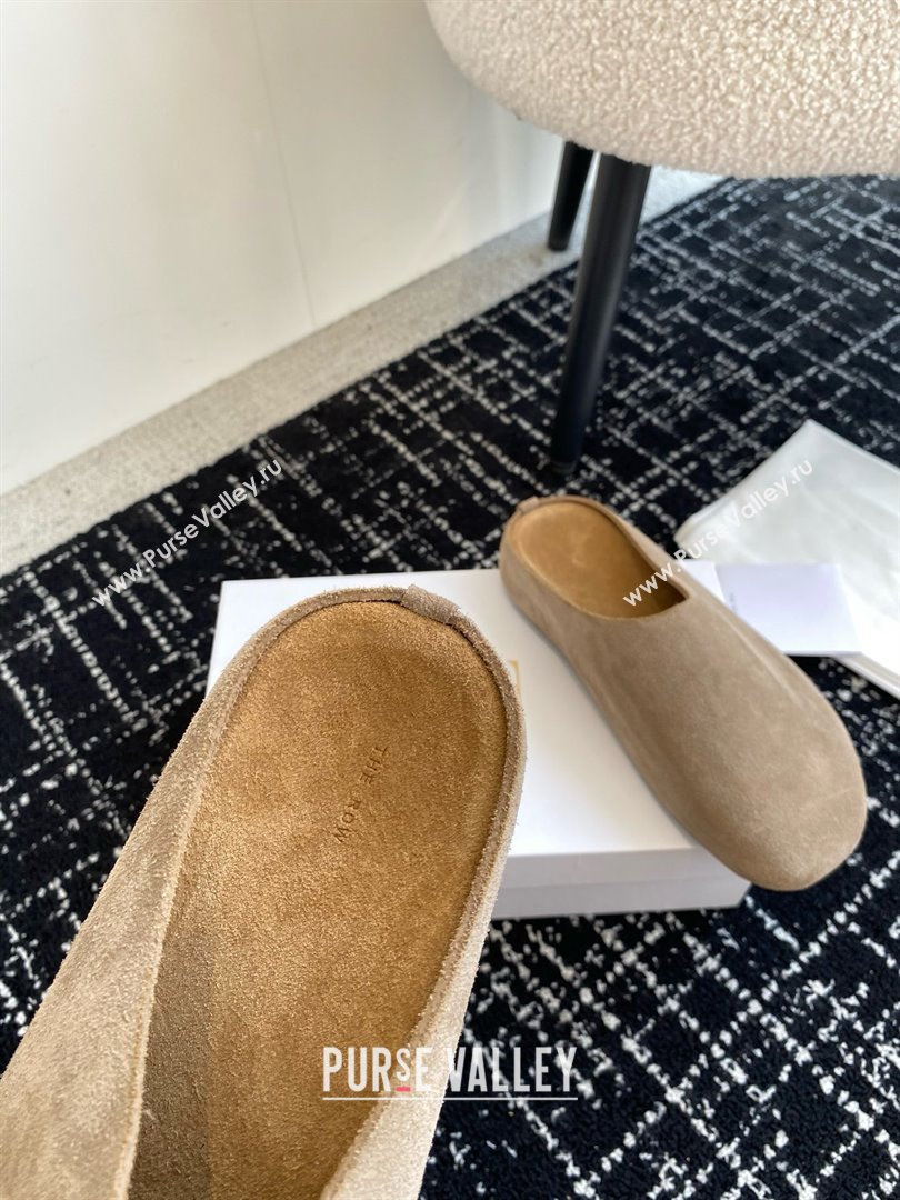 The Row Huge Mule in Suede Light Brown 2025 (KL-25051518)