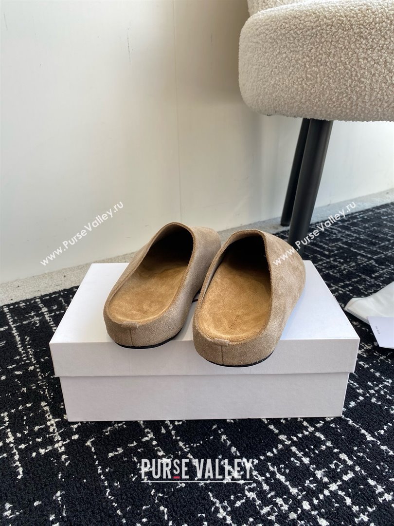 The Row Huge Mule in Suede Light Brown 2025 (KL-25051518)