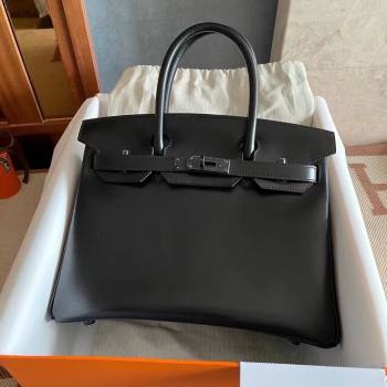 Hermes Birkin 25cm/30cm Bag in Original Box Leather CH89 Black/Black 2025 (Full Handmade) (XYA-25052609)