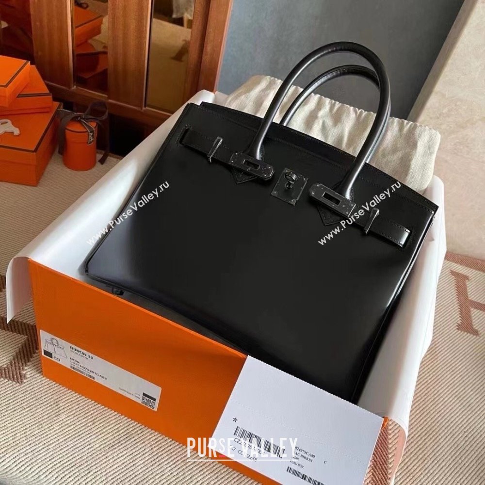 Hermes Birkin 25cm/30cm Bag in Original Box Leather CH89 Black/Black 2025 (Full Handmade) (XYA-25052609)