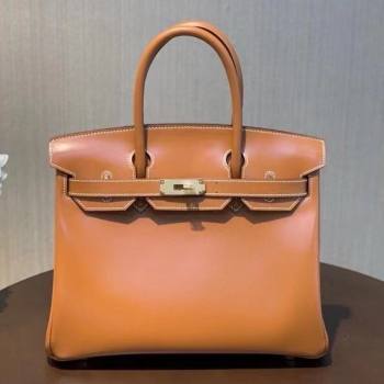 Hermes Birkin 25cm/30cm Bag in Original Box Leather Brown/Gold 2025 (Half Handmade) (XX-25052610)