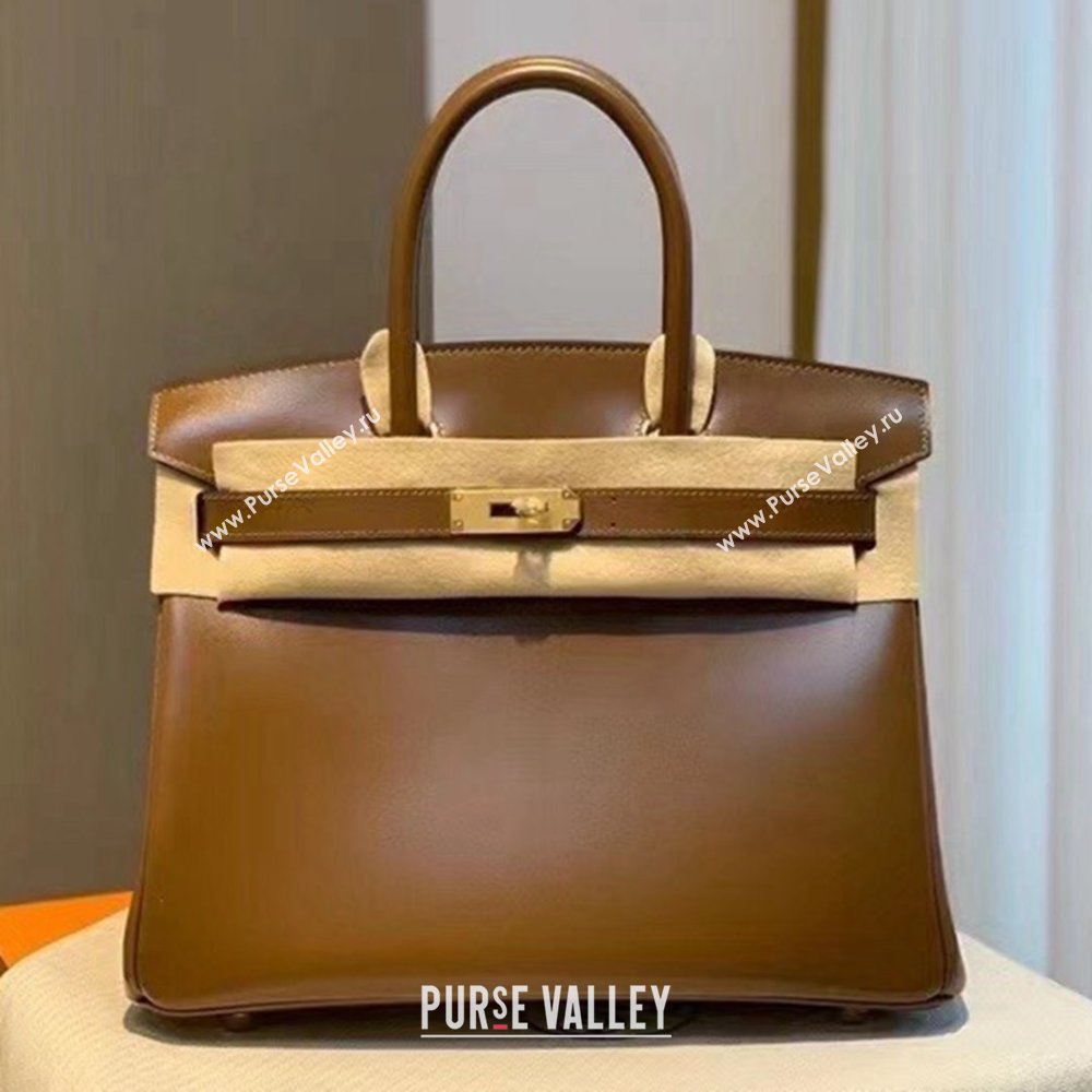 Hermes Birkin 25cm/30cm Bag in Original Box Leather Chestnut/Gold 2025 (Half Handmade) (XX-25052611)