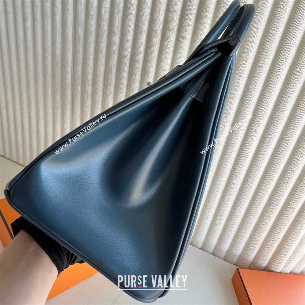 Hermes Birkin 25cm/30cm Bag in Original Box Leather 7P Prussian Blue/Silver 2025 (Full Handmade) (XYA-25052602)