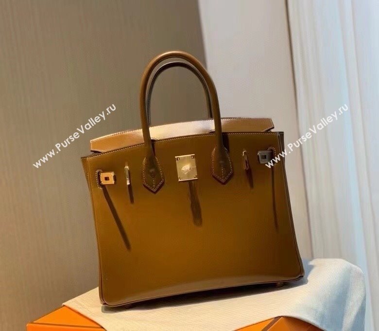 Hermes Birkin 25cm/30cm Bag in Original Box Leather Chestnut/Gold 2025 (Half Handmade) (XX-25052611)