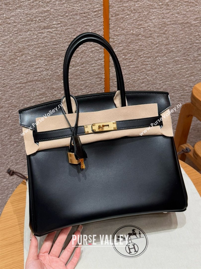 Hermes Birkin 25cm/30cm Bag in Original Box Leather Black/Gold 2025 (Half Handmade) (XX-25052612)