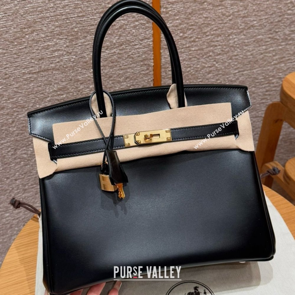 Hermes Birkin 25cm/30cm Bag in Original Box Leather Black/Gold 2025 (Half Handmade) (XX-25052612)