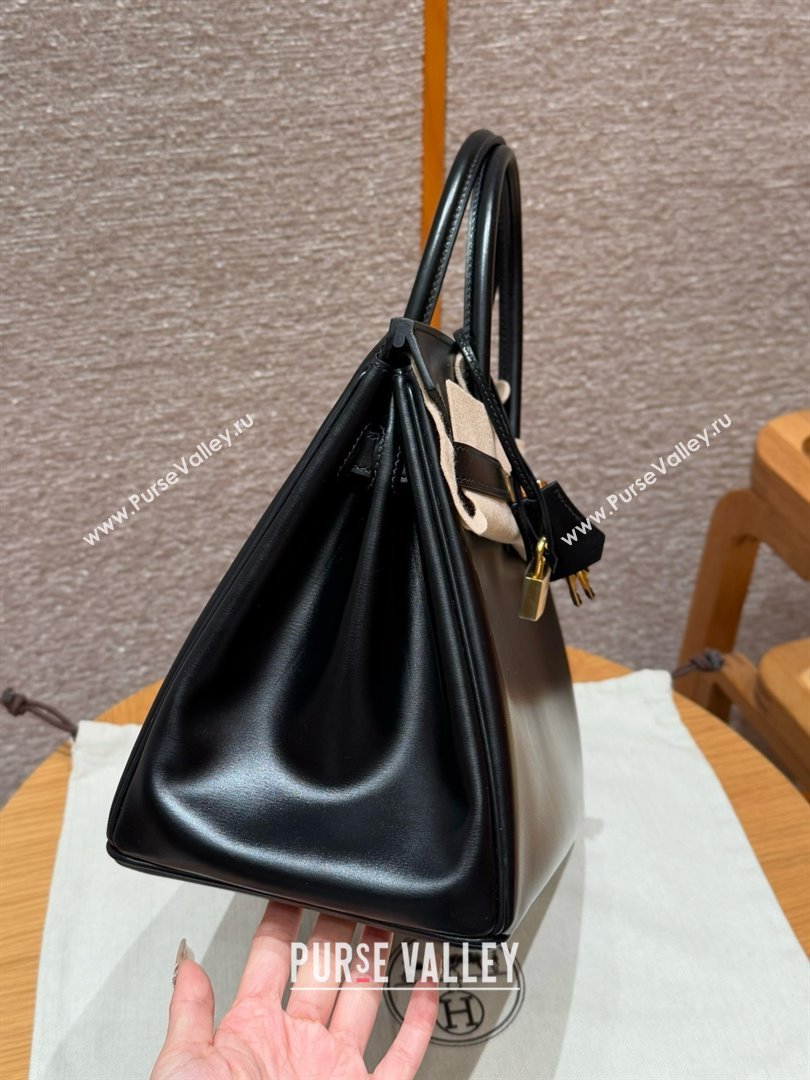 Hermes Birkin 25cm/30cm Bag in Original Box Leather Black/Gold 2025 (Half Handmade) (XX-25052612)