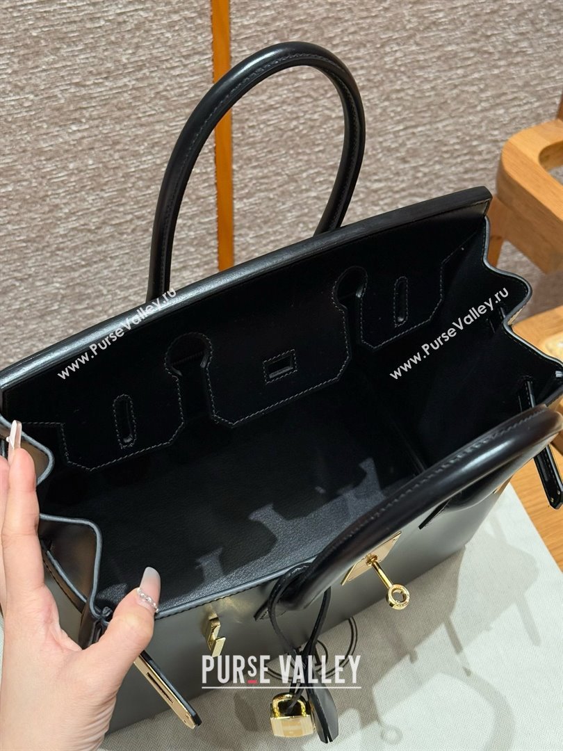 Hermes Birkin 25cm/30cm Bag in Original Box Leather Black/Gold 2025 (Half Handmade) (XX-25052612)