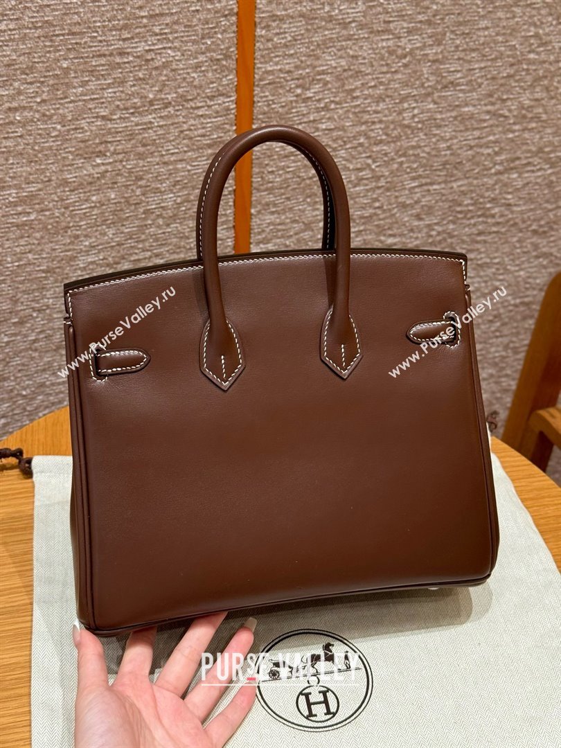 Hermes Birkin 25cm/30cm Bag in Original Box Leather Chocolate/Silver 2025 (Half Handmade) (XX-25052613)