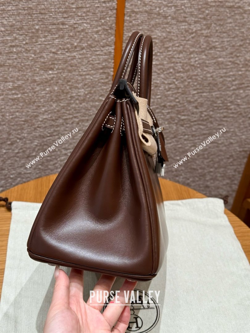 Hermes Birkin 25cm/30cm Bag in Original Box Leather Chocolate/Silver 2025 (Half Handmade) (XX-25052613)