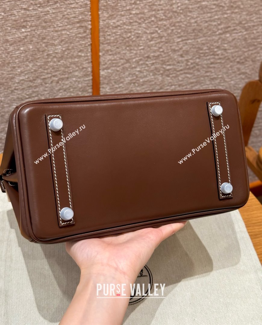Hermes Birkin 25cm/30cm Bag in Original Box Leather Chocolate/Silver 2025 (Half Handmade) (XX-25052613)
