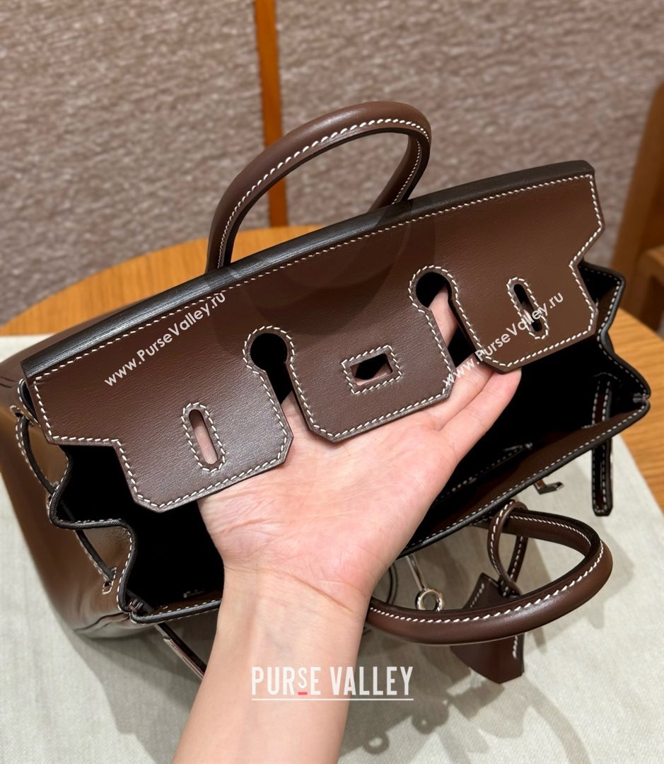 Hermes Birkin 25cm/30cm Bag in Original Box Leather Chocolate/Silver 2025 (Half Handmade) (XX-25052613)