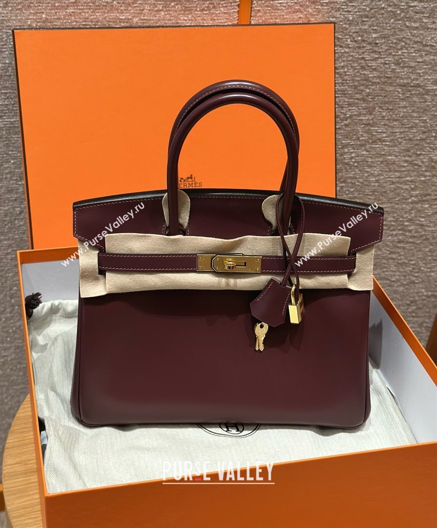 Hermes Birkin 25cm/30cm Bag in Original Box Leather Saddle Red/Gold 2025 (Half Handmade) (XX-25052614)