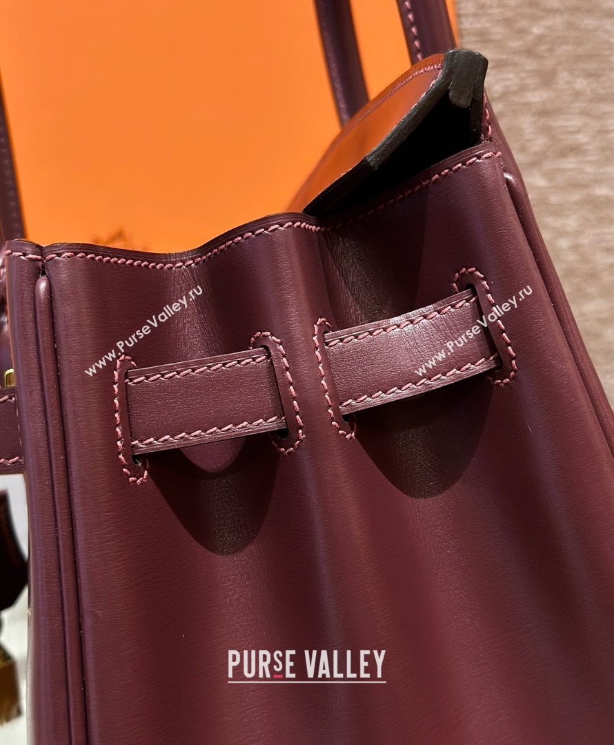 Hermes Birkin 25cm/30cm Bag in Original Box Leather Saddle Red/Gold 2025 (Half Handmade) (XX-25052614)