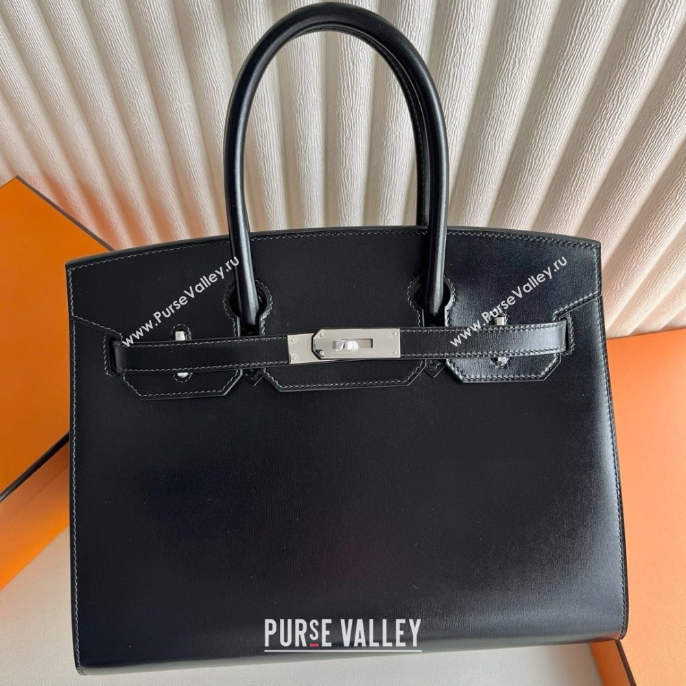 Hermes Birkin Sellier 25cm/30cm Bag in Original Box Leather CK89 Black/Silver 2025 (Full Handmade) (XYA-25052603)