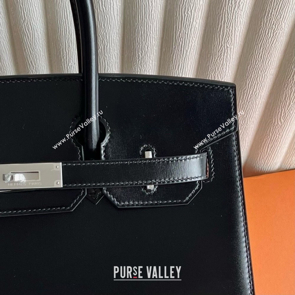Hermes Birkin Sellier 25cm/30cm Bag in Original Box Leather CK89 Black/Silver 2025 (Full Handmade) (XYA-25052603)