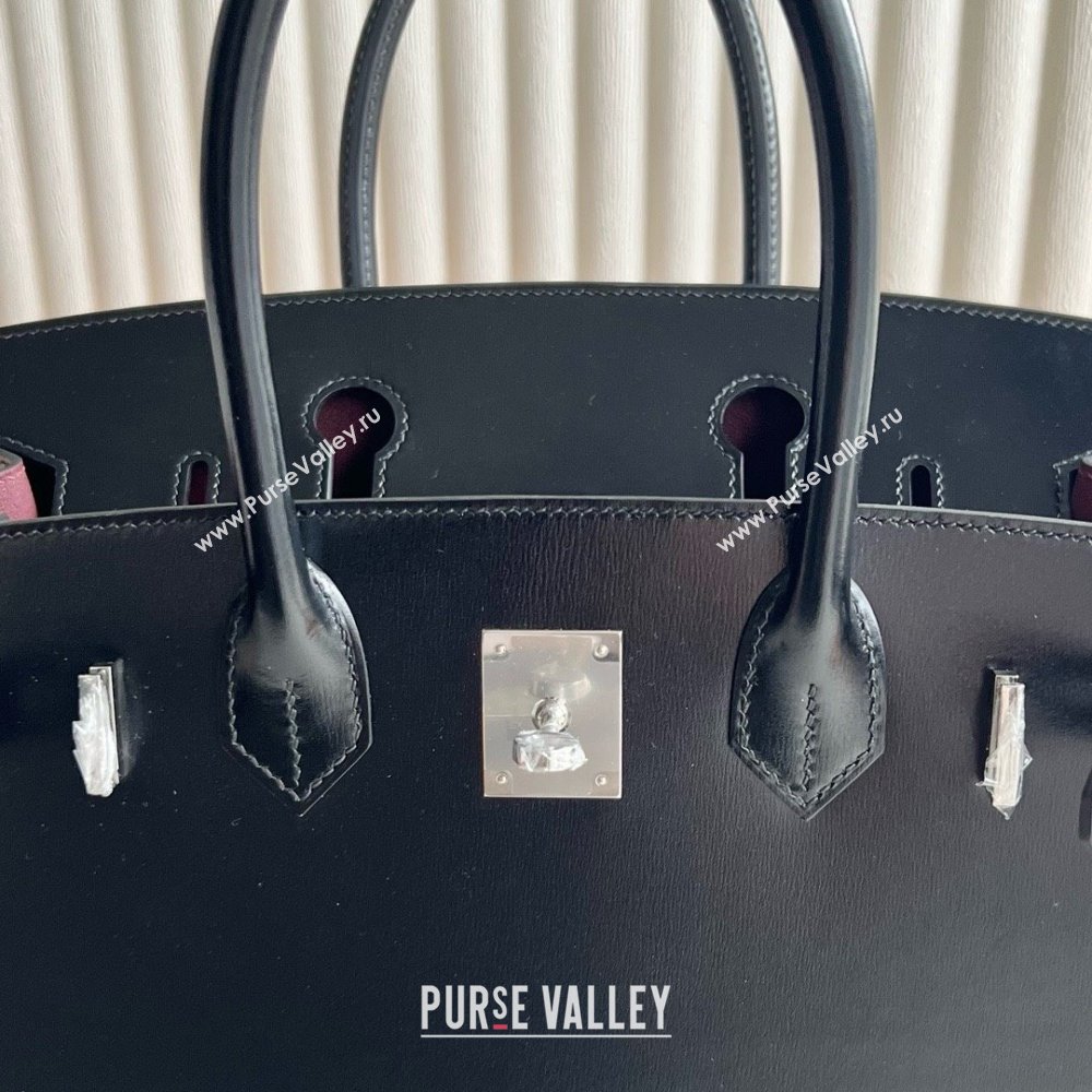 Hermes Birkin Sellier 25cm/30cm Bag in Original Box Leather CK89 Black/Silver 2025 (Full Handmade) (XYA-25052603)