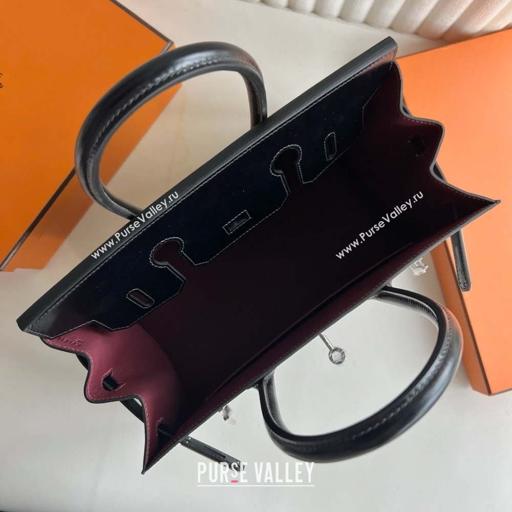 Hermes Birkin Sellier 25cm/30cm Bag in Original Box Leather CK89 Black/Silver 2025 (Full Handmade) (XYA-25052603)