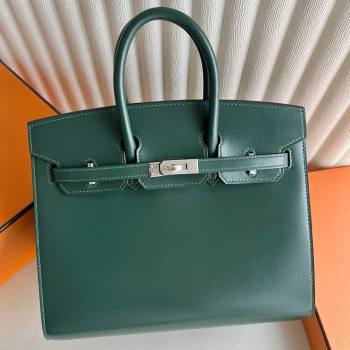 Hermes Birkin Sellier 25cm/30cm Bag in Original Box Leather CK67 Green/Silver 2025 (Full Handmade) (XYA-25052604)