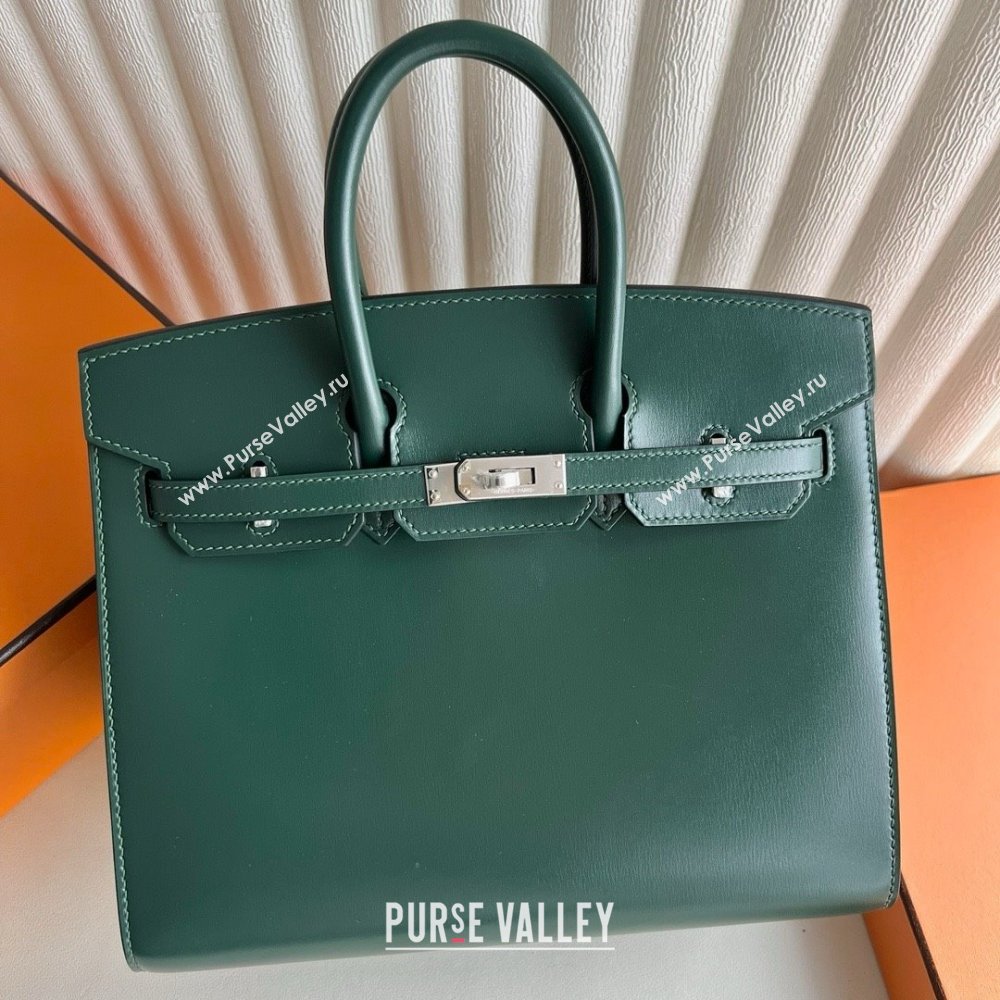 Hermes Birkin Sellier 25cm/30cm Bag in Original Box Leather CK67 Green/Silver 2025 (Full Handmade) (XYA-25052604)