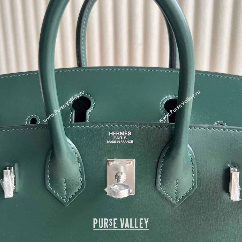 Hermes Birkin Sellier 25cm/30cm Bag in Original Box Leather CK67 Green/Silver 2025 (Full Handmade) (XYA-25052604)