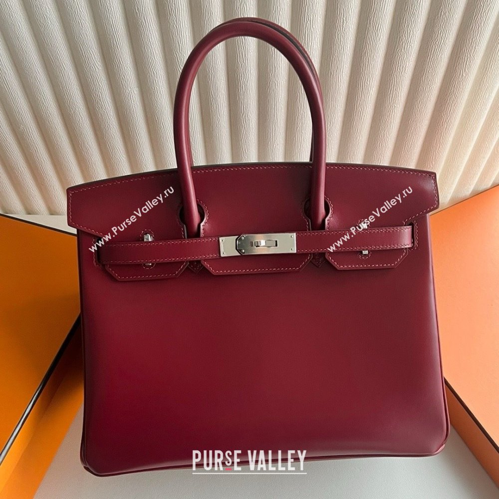 Hermes Birkin 25cm/30cm Bag in Original Box Leather CK55 Hermes Red/Silver 2025 (Full Handmade) (XYA-25052605)