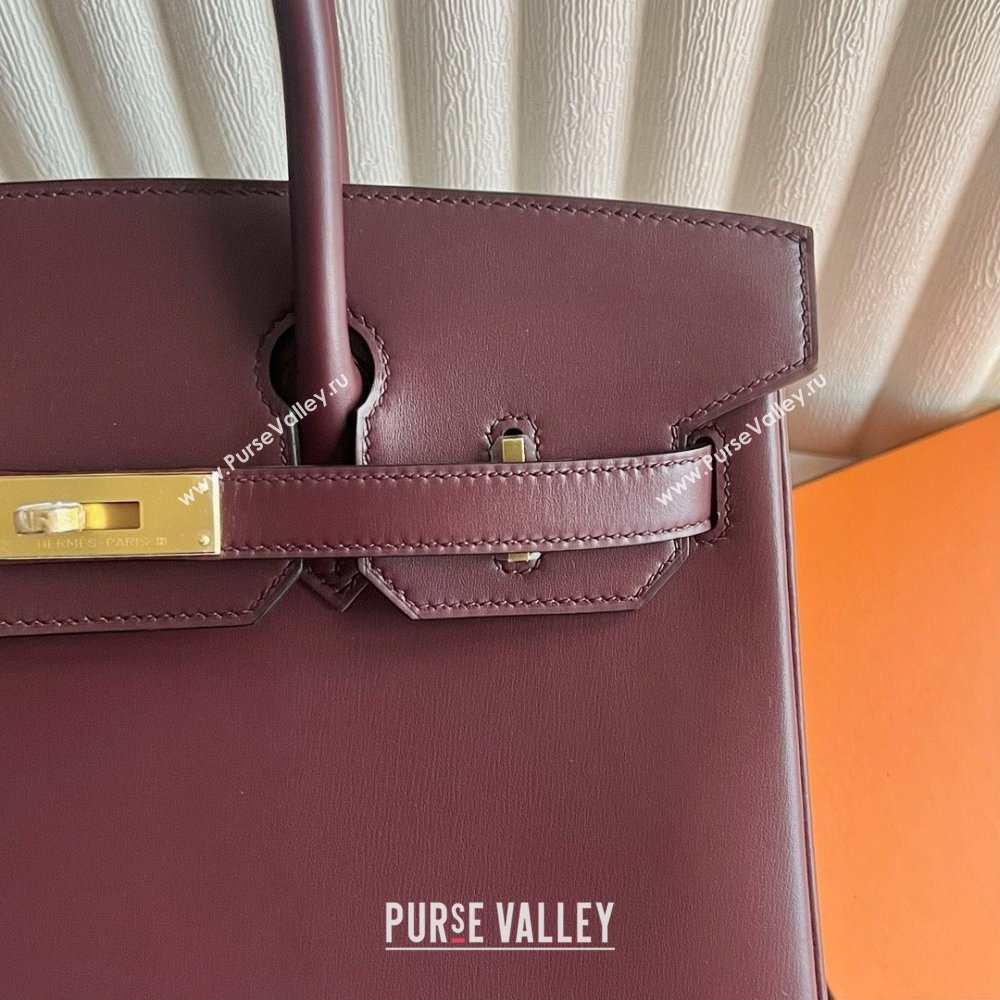 Hermes Birkin 25cm/30cm Bag in Original Box Leather CK57 Bordeaux Wine Red/Gold 2025 (Full Handmade) (XYA-25052606)