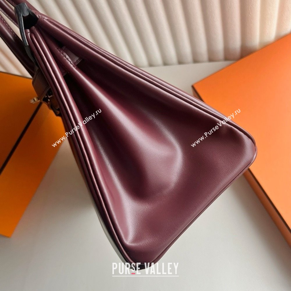 Hermes Birkin 25cm/30cm Bag in Original Box Leather CK57 Bordeaux Wine Red/Gold 2025 (Full Handmade) (XYA-25052606)
