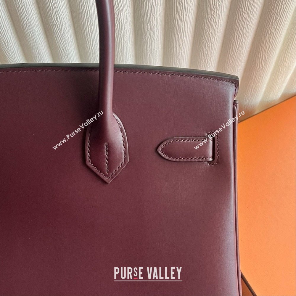 Hermes Birkin 25cm/30cm Bag in Original Box Leather CK57 Bordeaux Wine Red/Gold 2025 (Full Handmade) (XYA-25052606)