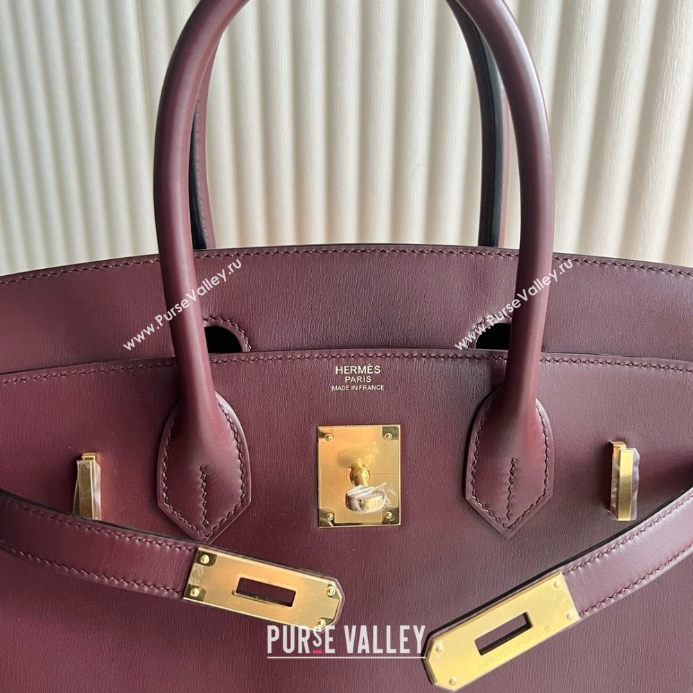Hermes Birkin 25cm/30cm Bag in Original Box Leather CK57 Bordeaux Wine Red/Gold 2025 (Full Handmade) (XYA-25052606)