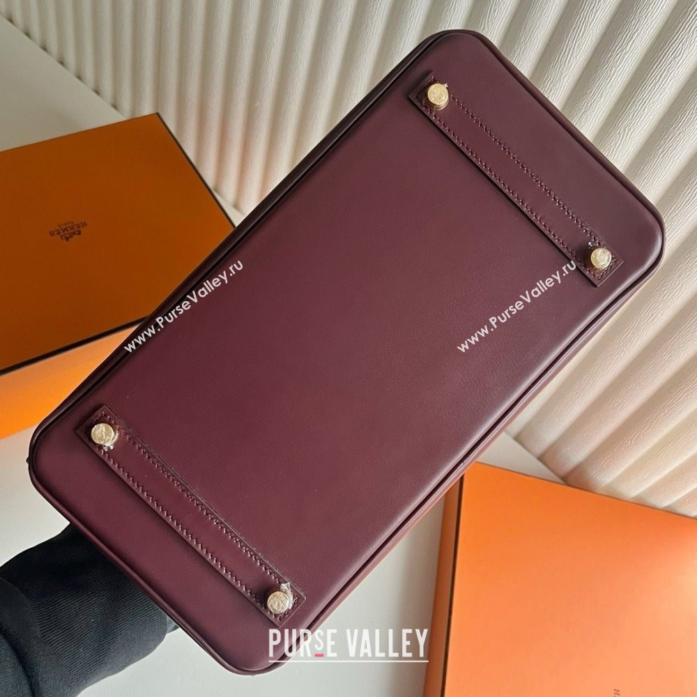 Hermes Birkin 25cm/30cm Bag in Original Box Leather CK57 Bordeaux Wine Red/Gold 2025 (Full Handmade) (XYA-25052606)