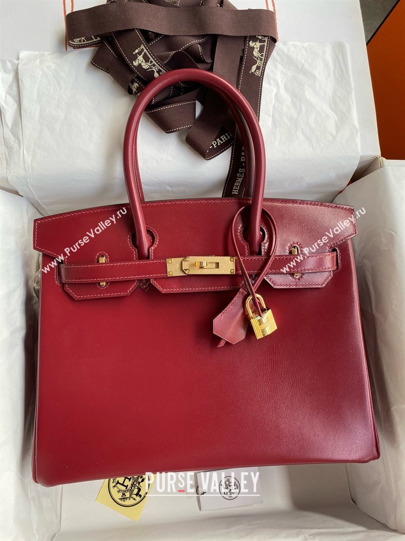 Hermes Birkin 25cm/30cm Bag in Original Box Leather CK55 Hermes Red/Gold 2025 (Full Handmade) (XYA-25052607)