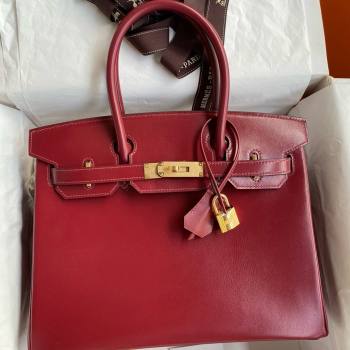 Hermes Birkin 25cm/30cm Bag in Original Box Leather CK55 Hermes Red/Gold 2025 (Full Handmade) (XYA-25052607)