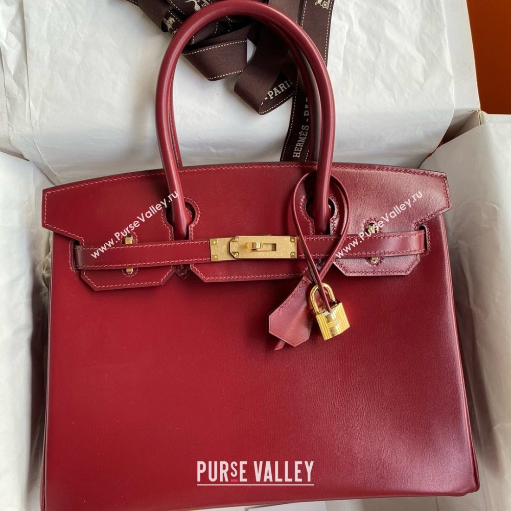 Hermes Birkin 25cm/30cm Bag in Original Box Leather CK55 Hermes Red/Gold 2025 (Full Handmade) (XYA-25052607)