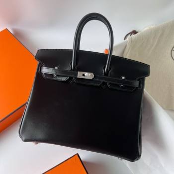 Hermes Birkin 25cm/30cm Bag in Original Box Leather CK89 Black/Silver 2025 (Full Handmade) (XYA-25052608)