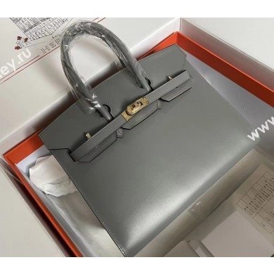 Hermes Birkin Sellier 25cm/30cm Bag in Original Box Leather Grey 2025 (Full Handmade) (XYA-25052601)
