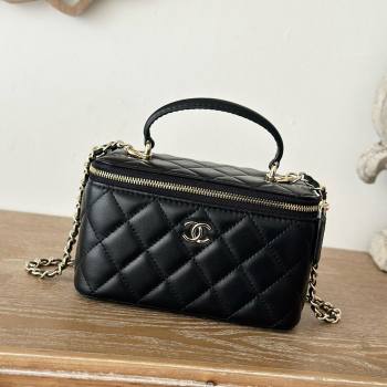 Chanel Lambskin Vanity Case Bag with Top Handle 66021 Black 2025 (YINGF-25052801)
