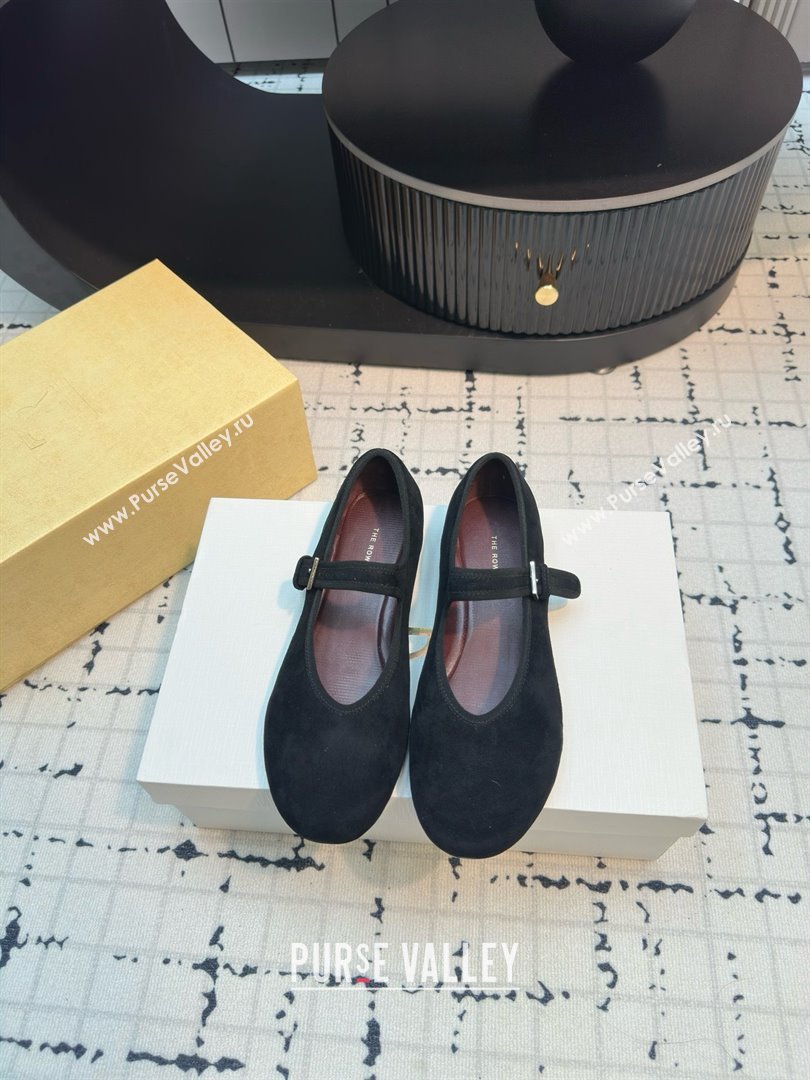 The Row Boheme MJ Shoe in Suede TR052913 Black 2025 (MGN-25052913)