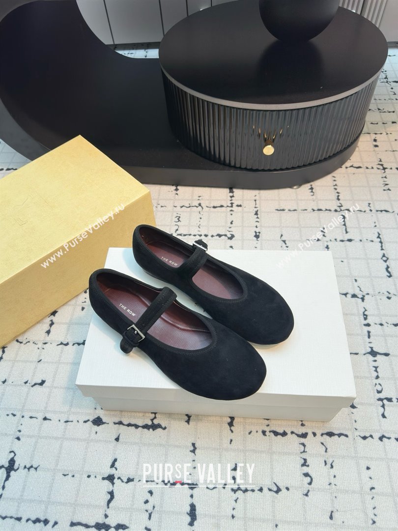 The Row Boheme MJ Shoe in Suede TR052913 Black 2025 (MGN-25052913)
