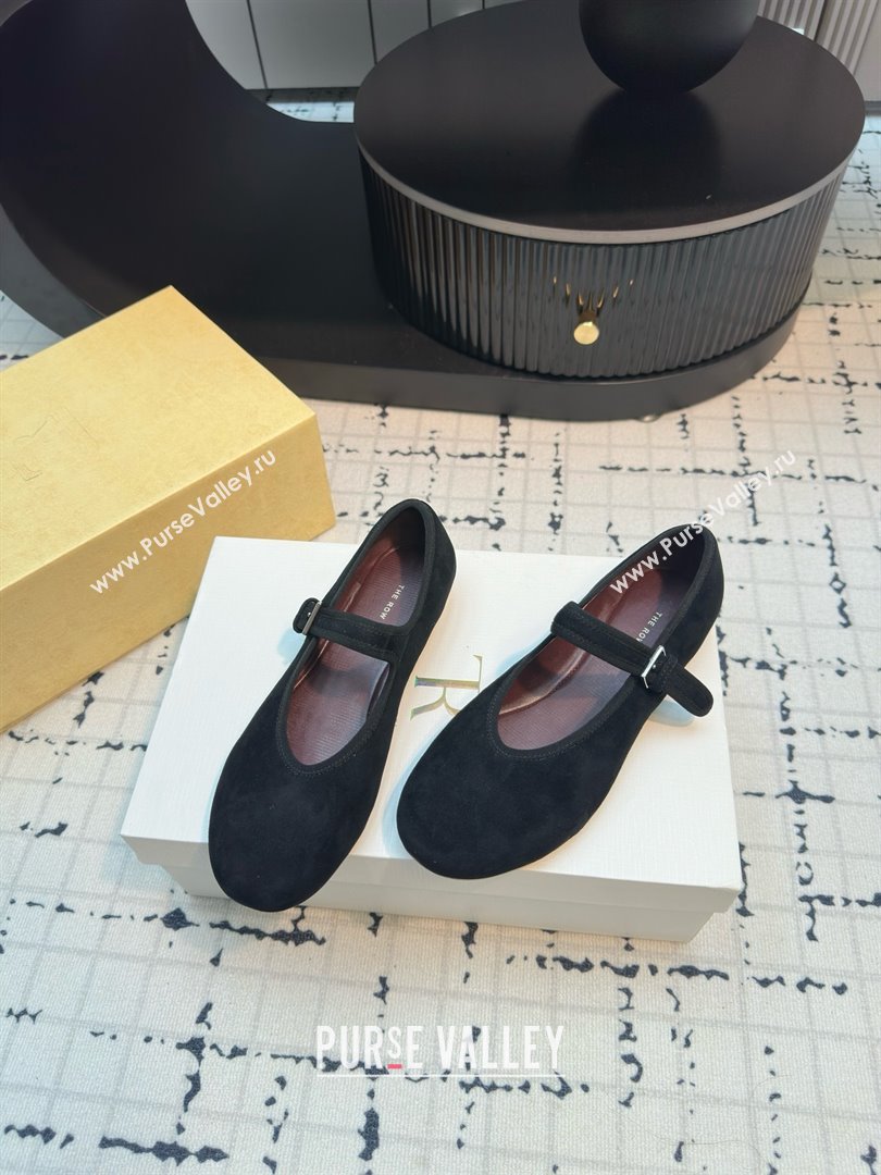 The Row Boheme MJ Shoe in Suede TR052913 Black 2025 (MGN-25052913)