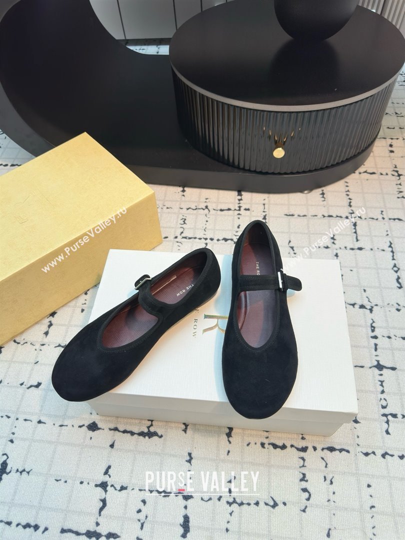 The Row Boheme MJ Shoe in Suede TR052913 Black 2025 (MGN-25052913)