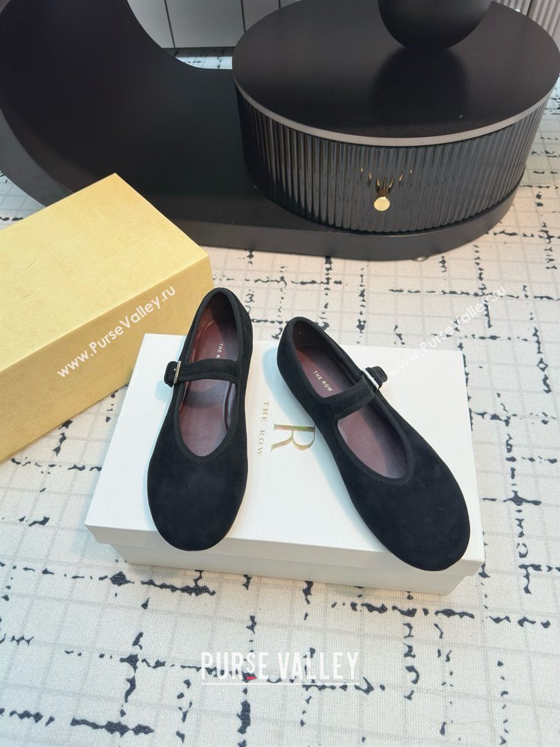 The Row Boheme MJ Shoe in Suede TR052913 Black 2025 (MGN-25052913)