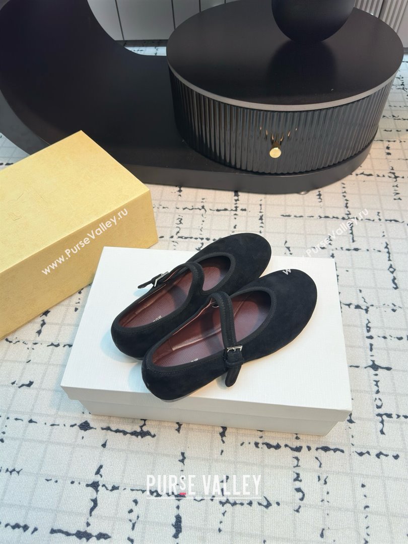The Row Boheme MJ Shoe in Suede TR052913 Black 2025 (MGN-25052913)