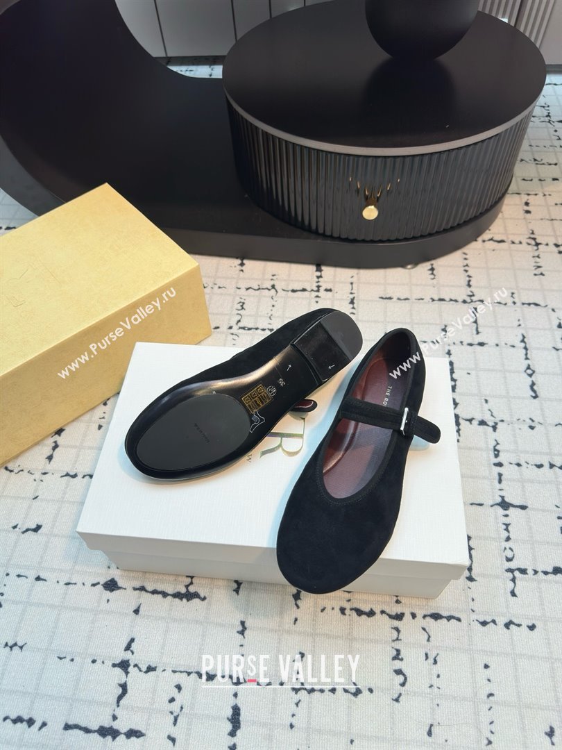 The Row Boheme MJ Shoe in Suede TR052913 Black 2025 (MGN-25052913)