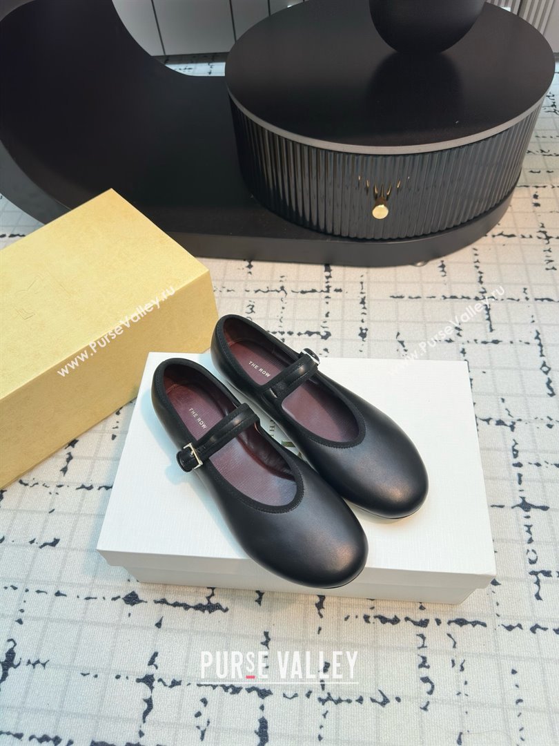 The Row Boheme MJ Shoe in Lambskin Leather TR052912 Black 2025 (MGN-25052912)