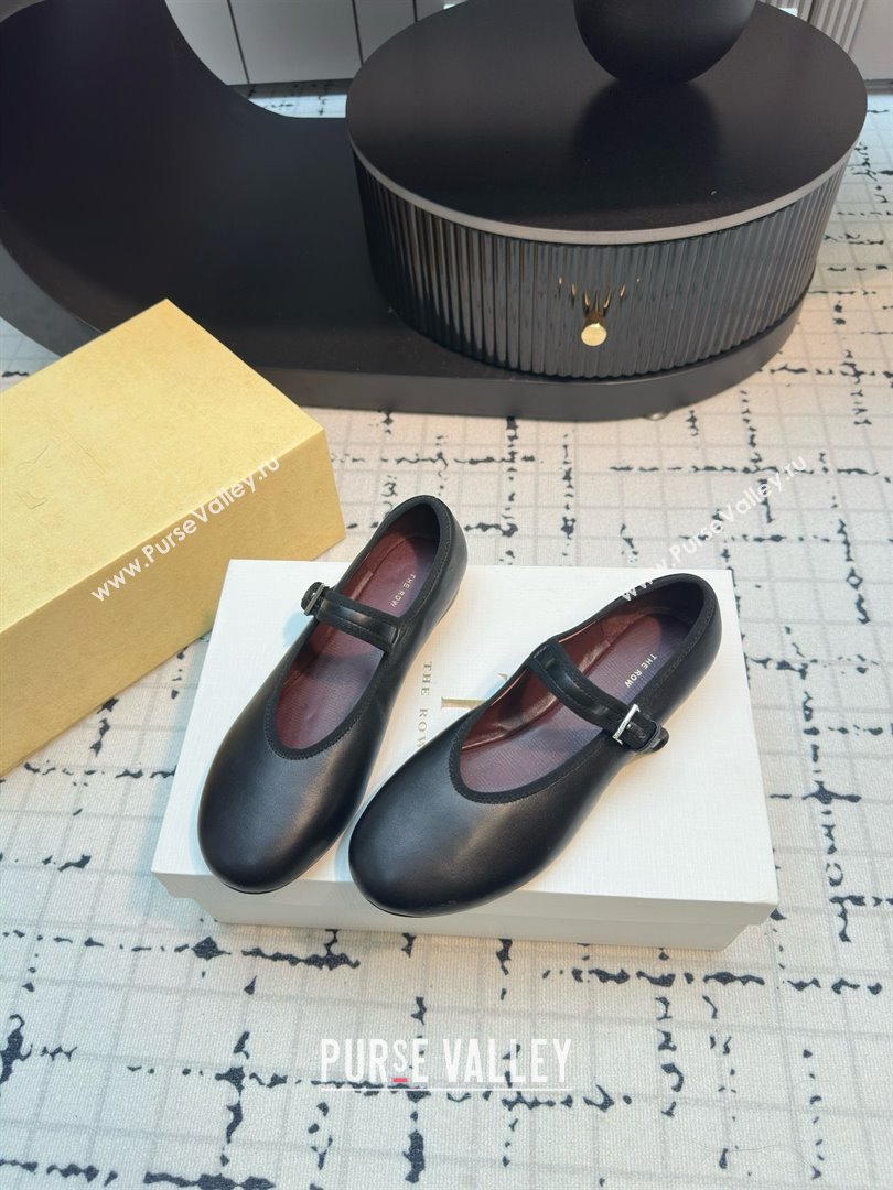 The Row Boheme MJ Shoe in Lambskin Leather TR052912 Black 2025 (MGN-25052912)