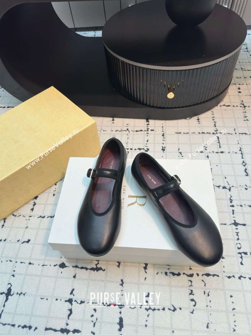 The Row Boheme MJ Shoe in Lambskin Leather TR052912 Black 2025 (MGN-25052912)