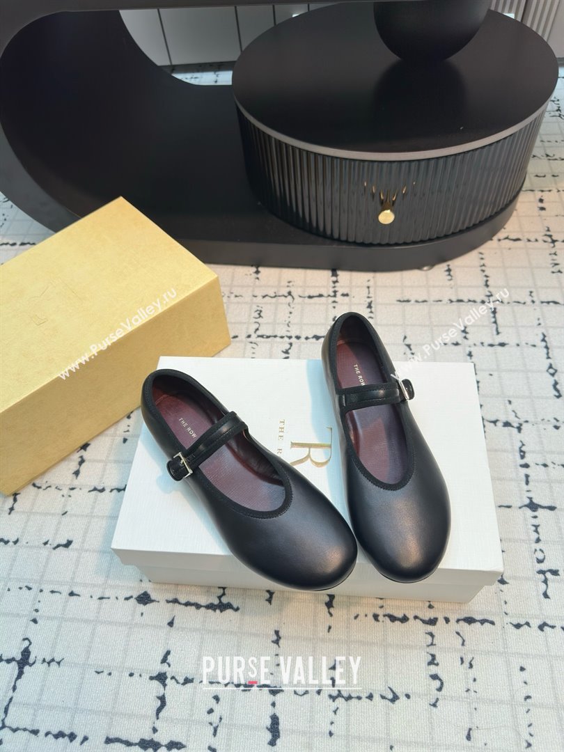 The Row Boheme MJ Shoe in Lambskin Leather TR052912 Black 2025 (MGN-25052912)