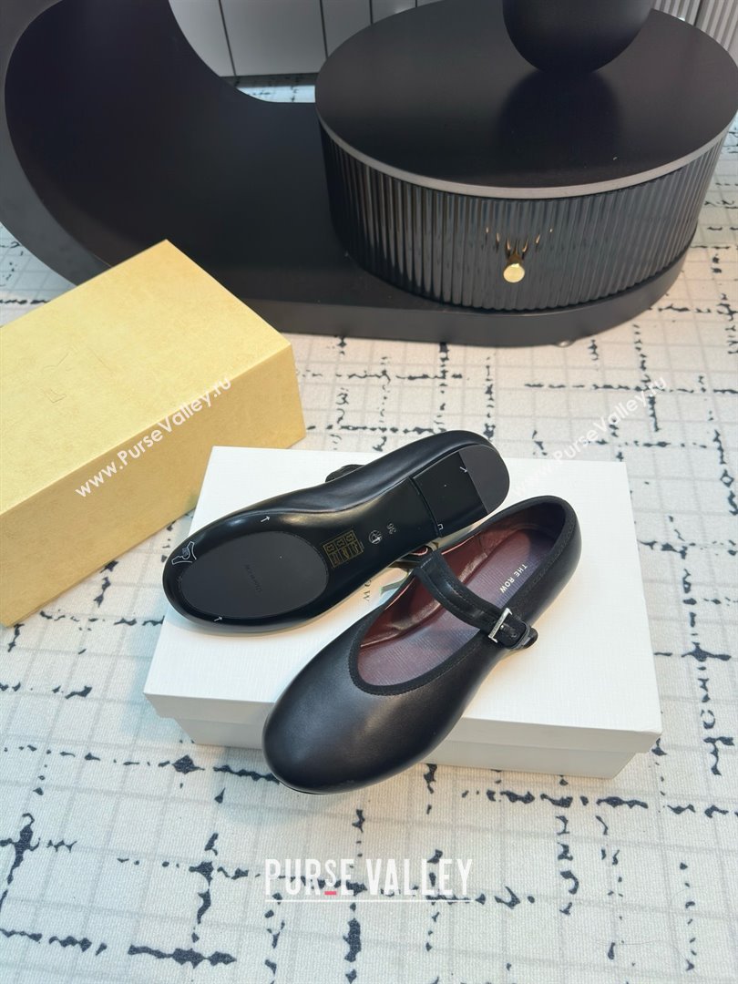 The Row Boheme MJ Shoe in Lambskin Leather TR052912 Black 2025 (MGN-25052912)