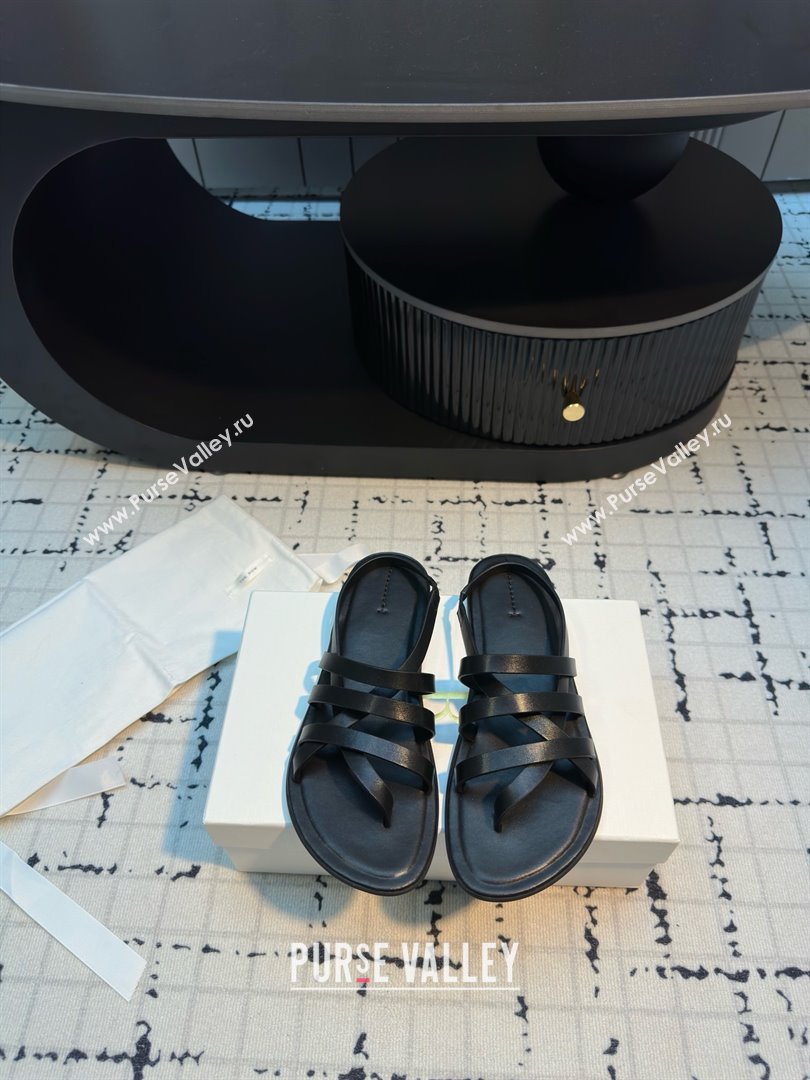 The Row Line Sandals in Black Leather TR052916 2025 (MGN-25052916)